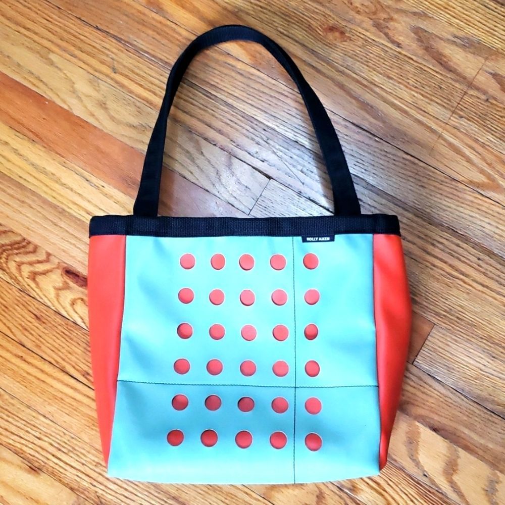 Holly Aiken Coupe Tote | Handbag Sustainable Brand Dots Art Deco Green Orange